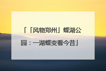 「风物郑州」蝶湖公园：一湖蝶变看今昔