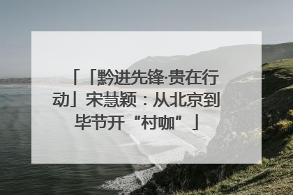「黔进先锋·贵在行动」宋慧颖：从北京到毕节开“村咖”