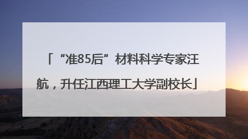 “准85后”材料科学专家汪航，升任江西理工大学副校长