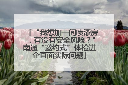 “我想加一间喷漆房，有没有安全风险？”南通“邀约式”体检进企直面实际问题
