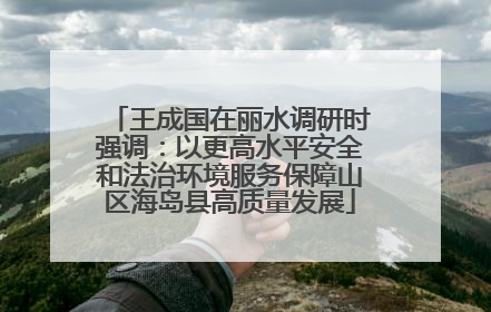 王成国在丽水调研时强调：以更高水平安全和法治环境服务保障山区海岛县高质量发展