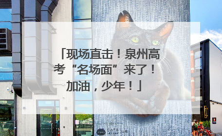 现场直击！泉州高考“名场面”来了！加油，少年！