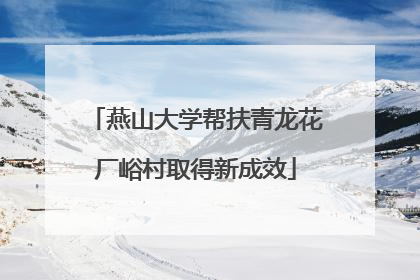 燕山大学帮扶青龙花厂峪村取得新成效