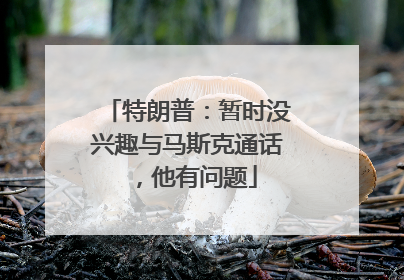 特朗普：暂时没兴趣与马斯克通话，他有问题