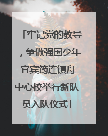 牢记党的教导，争做强国少年 宜宾筠连镇舟中心校举行新队员入队仪式