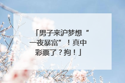 男子来沪梦想“一夜暴富”！真中彩票了？拘！