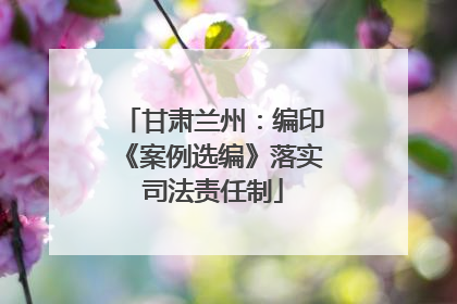 甘肃兰州：编印《案例选编》落实司法责任制