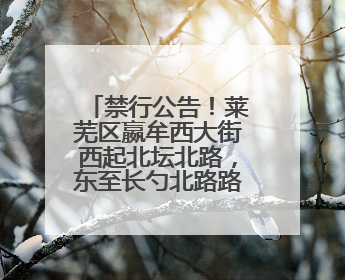 禁行公告！莱芜区嬴牟西大街西起北坛北路，东至长勺北路路面维修施工，请绕行
