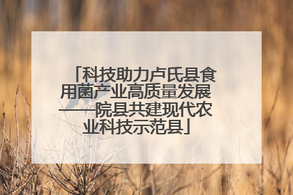科技助力卢氏县食用菌产业高质量发展——院县共建现代农业科技示范县