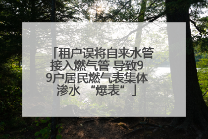 租户误将自来水管接入燃气管 导致99户居民燃气表集体渗水 “爆表”