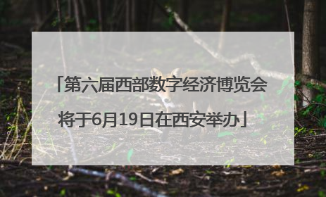 第六届西部数字经济博览会将于6月19日在西安举办
