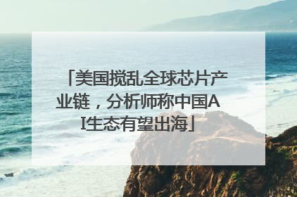 美国搅乱全球芯片产业链，分析师称中国AI生态有望出海