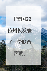 美国22位州长发表了一份联合声明