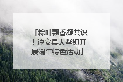 粽叶飘香凝共识！淳安县大墅镇开展端午特色活动