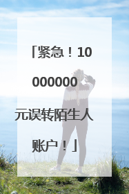 紧急！10000000元误转陌生人账户！