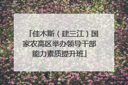 佳木斯（建三江）国家农高区举办领导干部能力素质提升班