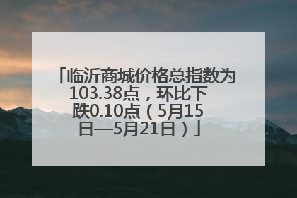 临沂商城价格总指数为103.38点，环比下跌0.10点（5月15日—5月21日）