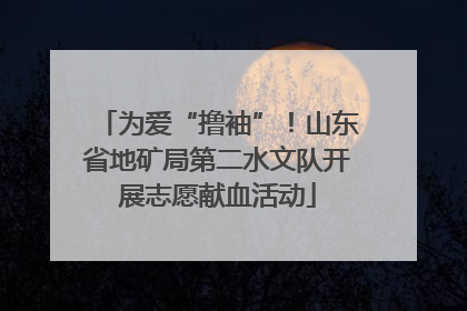 为爱“撸袖”！山东省地矿局第二水文队开展志愿献血活动