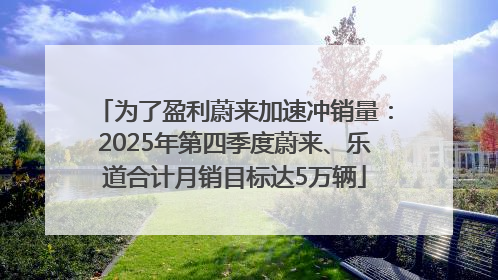 为了盈利蔚来加速冲销量：2025年第四季度蔚来、乐道合计月销目标达5万辆