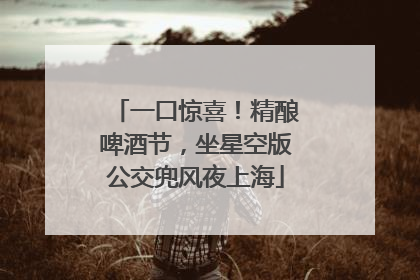 一口惊喜！精酿啤酒节，坐星空版公交兜风夜上海