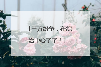 三方纷争，在综治中心了了！