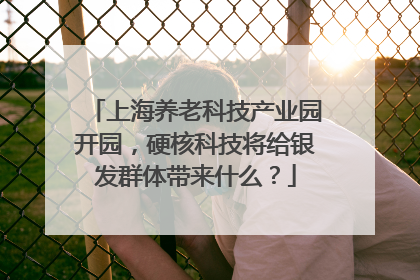 上海养老科技产业园开园，硬核科技将给银发群体带来什么？
