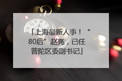 上海最新人事！“80后”赵亮，已任普陀区委副书记