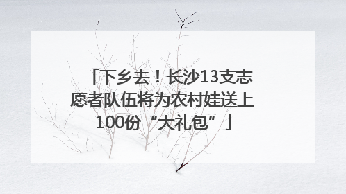 下乡去！长沙13支志愿者队伍将为农村娃送上100份“大礼包”