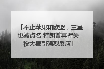 不止苹果和欧盟，三星也被点名 特朗普再挥关税大棒引强烈反应