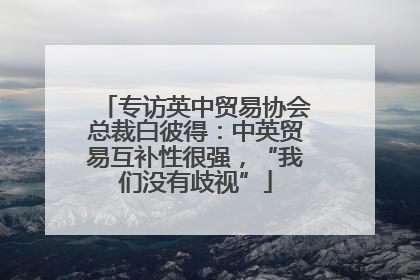 专访英中贸易协会总裁白彼得：中英贸易互补性很强，“我们没有歧视”