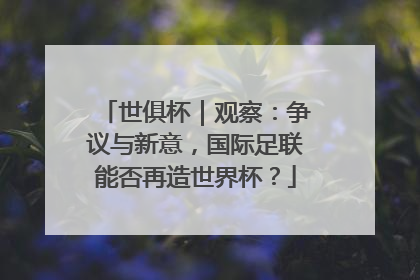 世俱杯｜观察：争议与新意，国际足联能否再造世界杯？