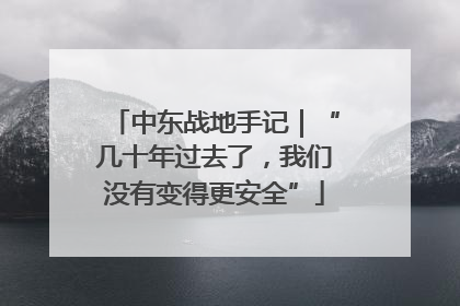 中东战地手记｜“几十年过去了，我们没有变得更安全”