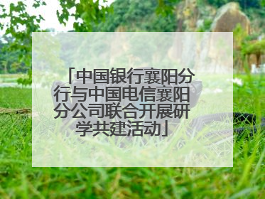 中国银行襄阳分行与中国电信襄阳分公司联合开展研学共建活动
