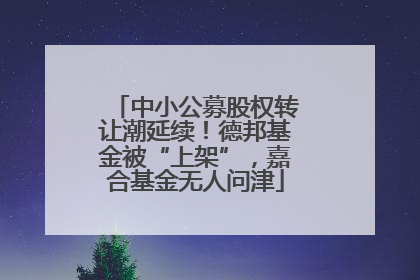 中小公募股权转让潮延续！德邦基金被“上架”，嘉合基金无人问津
