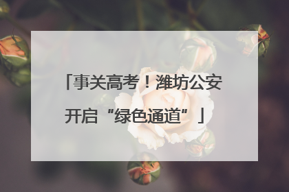 事关高考！潍坊公安开启“绿色通道”