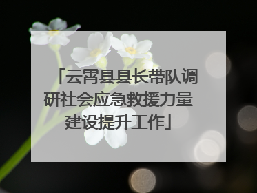 云霄县县长带队调研社会应急救援力量建设提升工作