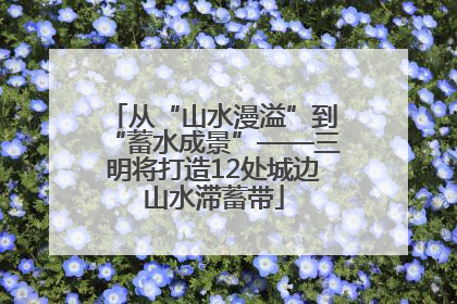从“山水漫溢”到“蓄水成景”——三明将打造12处城边山水滞蓄带