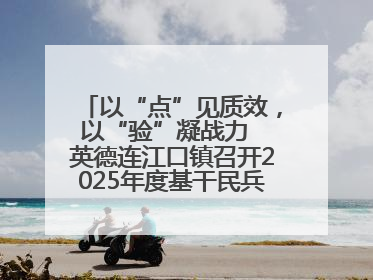 以“点”见质效，以“验”凝战力  英德连江口镇召开2025年度基干民兵点验大会