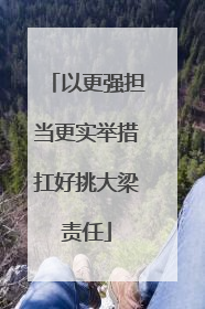 以更强担当更实举措扛好挑大梁责任