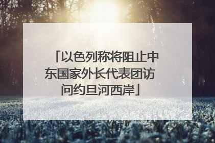 以色列称将阻止中东国家外长代表团访问约旦河西岸