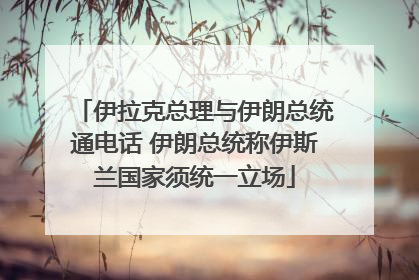 伊拉克总理与伊朗总统通电话 伊朗总统称伊斯兰国家须统一立场