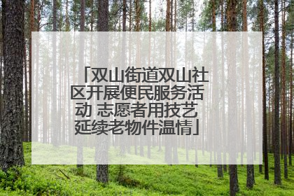 双山街道双山社区开展便民服务活动 志愿者用技艺延续老物件温情