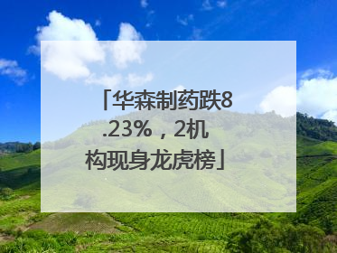 华森制药跌8.23%，2机构现身龙虎榜
