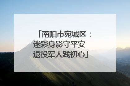 南阳市宛城区：迷彩身影守平安 退役军人践初心