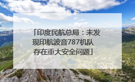印度民航总局：未发现印航波音787机队存在重大安全问题