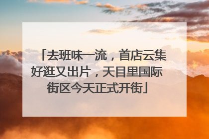 去班味一流，首店云集好逛又出片，天目里国际街区今天正式开街