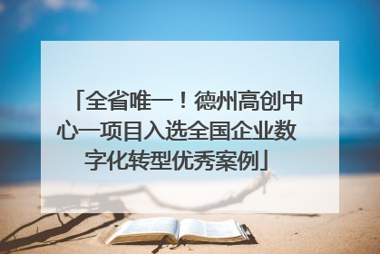 全省唯一！德州高创中心一项目入选全国企业数字化转型优秀案例