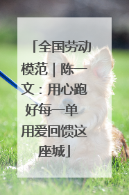 全国劳动模范｜陈一文：用心跑好每一单 用爱回馈这座城