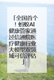 全国首个！蚂蚁AI健康管家通过信通院医疗健康行业大模型双领域可信评估