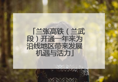 兰张高铁（兰武段）开通一年来为沿线地区带来发展机遇与活力